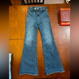 American Eagle ae jeans next level stretch cargo flairs 000 short